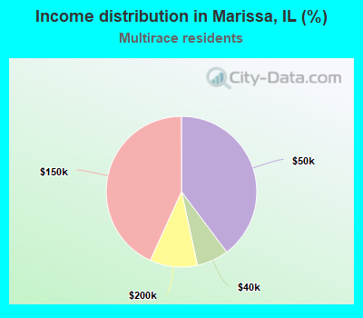 Income distribution in Marissa, IL (%)