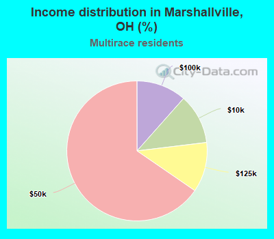 Income distribution in Marshallville, OH (%)