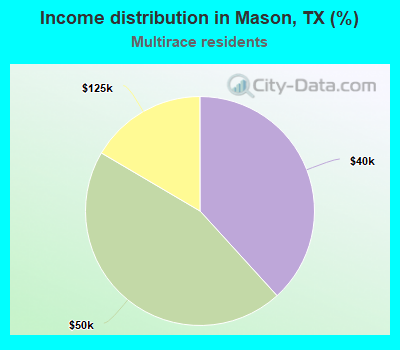 Income distribution in Mason, TX (%)