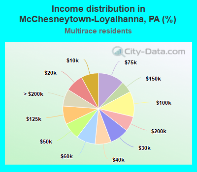 Income distribution in McChesneytown-Loyalhanna, PA (%)