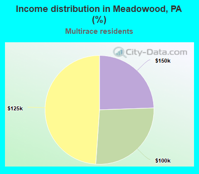 Income distribution in Meadowood, PA (%)