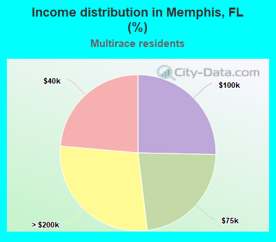 Income distribution in Memphis, FL (%)