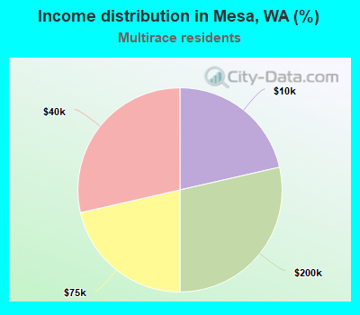 Income distribution in Mesa, WA (%)