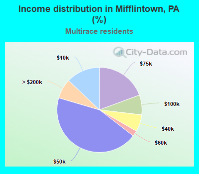 Income distribution in Mifflintown, PA (%)