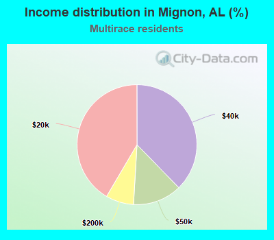 Income distribution in Mignon, AL (%)