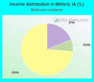 Income distribution in Milford, IA (%)