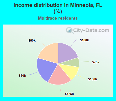 Income distribution in Minneola, FL (%)