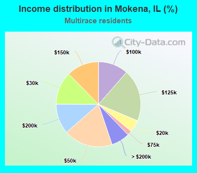 Income distribution in Mokena, IL (%)