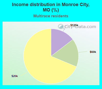 Income distribution in Monroe City, MO (%)