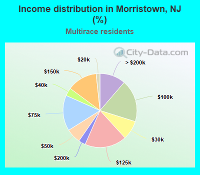 Income distribution in Morristown, NJ (%)