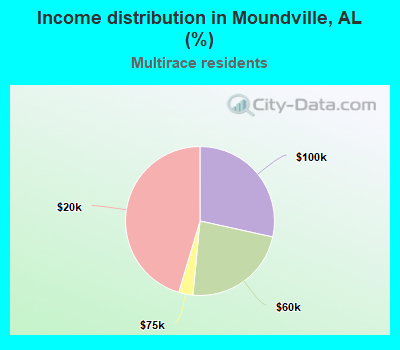 Income distribution in Moundville, AL (%)