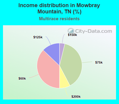 Income distribution in Mowbray Mountain, TN (%)