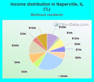 Income distribution in Naperville, IL (%)