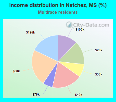 Income distribution in Natchez, MS (%)