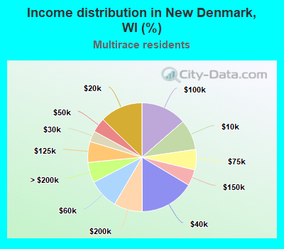 Income distribution in New Denmark, WI (%)