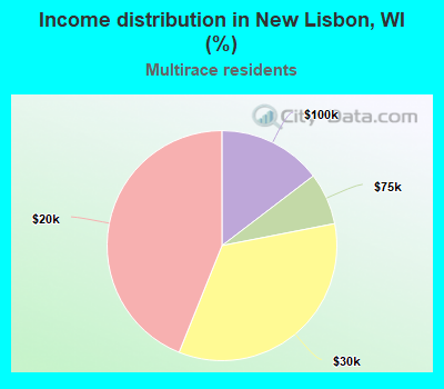 Income distribution in New Lisbon, WI (%)