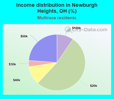 Income distribution in Newburgh Heights, OH (%)