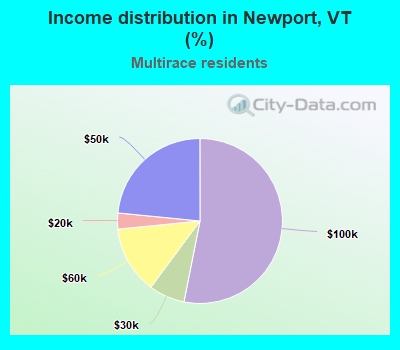 Income distribution in Newport, VT (%)