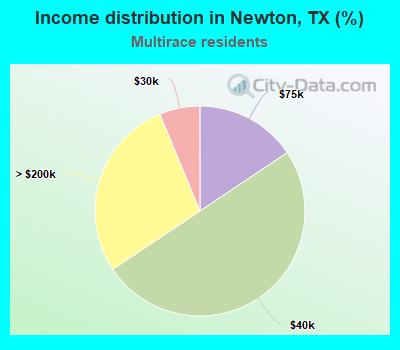 Income distribution in Newton, TX (%)