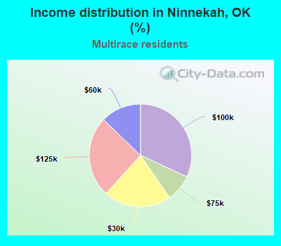 Income distribution in Ninnekah, OK (%)