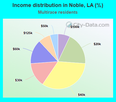 Income distribution in Noble, LA (%)