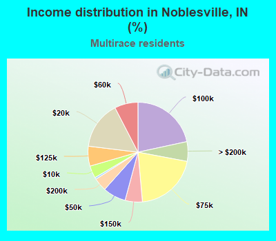 Income distribution in Noblesville, IN (%)