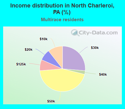 Income distribution in North Charleroi, PA (%)