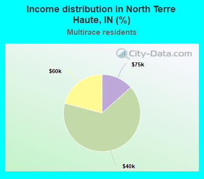 Income distribution in North Terre Haute, IN (%)