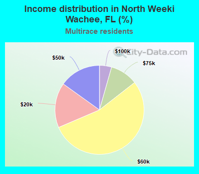 Income distribution in North Weeki Wachee, FL (%)