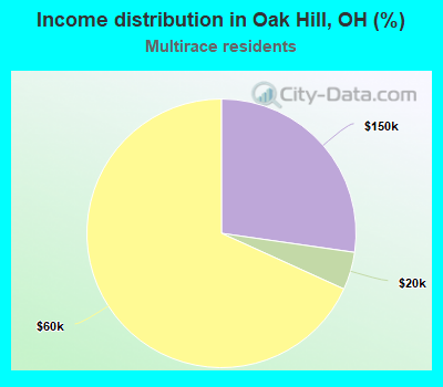 Income distribution in Oak Hill, OH (%)