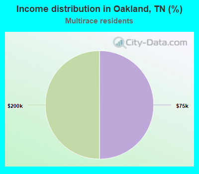 Income distribution in Oakland, TN (%)