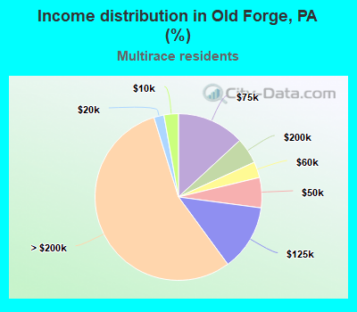 Income distribution in Old Forge, PA (%)