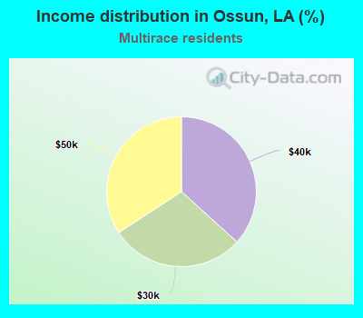 Income distribution in Ossun, LA (%)
