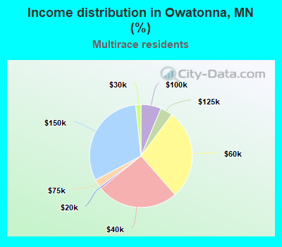 Income distribution in Owatonna, MN (%)
