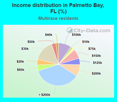 Income distribution in Palmetto Bay, FL (%)