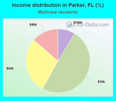 Income distribution in Parker, FL (%)