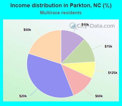 Income distribution in Parkton, NC (%)