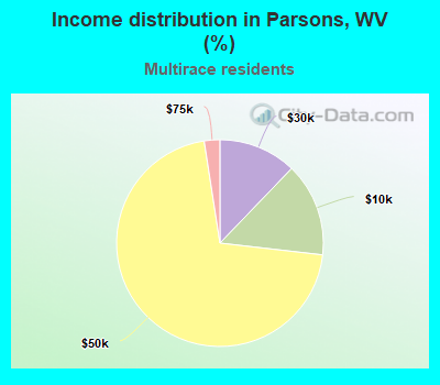 Income distribution in Parsons, WV (%)