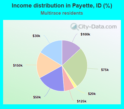 Income distribution in Payette, ID (%)