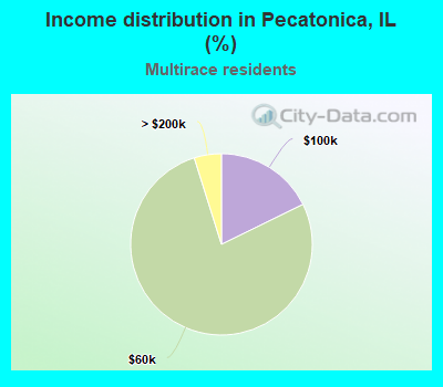 Income distribution in Pecatonica, IL (%)