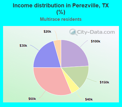 Income distribution in Perezville, TX (%)