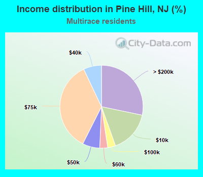 Income distribution in Pine Hill, NJ (%)