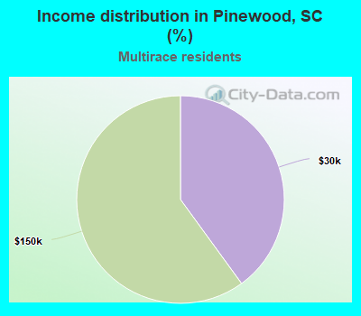 Income distribution in Pinewood, SC (%)