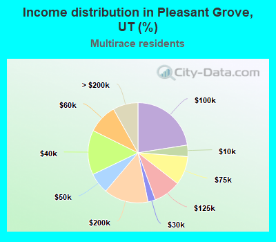 Income distribution in Pleasant Grove, UT (%)