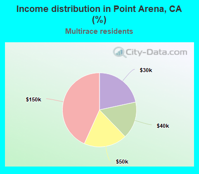 Income distribution in Point Arena, CA (%)