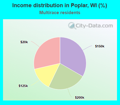 Income distribution in Poplar, WI (%)