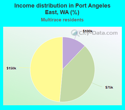 Income distribution in Port Angeles East, WA (%)