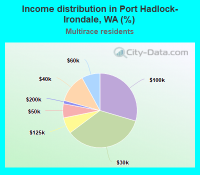 Income distribution in Port Hadlock-Irondale, WA (%)