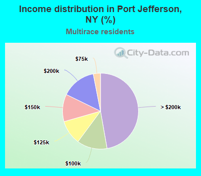 Income distribution in Port Jefferson, NY (%)