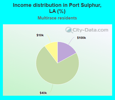 Income distribution in Port Sulphur, LA (%)
